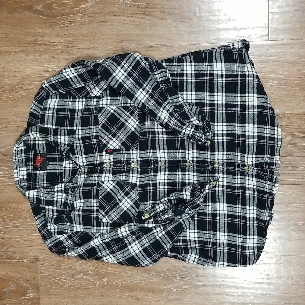 (1X) Body 10Der Plaid Casual Office Workwear Lightweight Prarie Classic